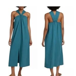 Faherty Teal Backless Dress
